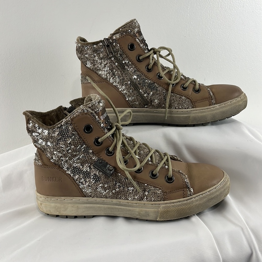 Bunker Jazz Blues Sequin Fleece-Lined Brown High-tops